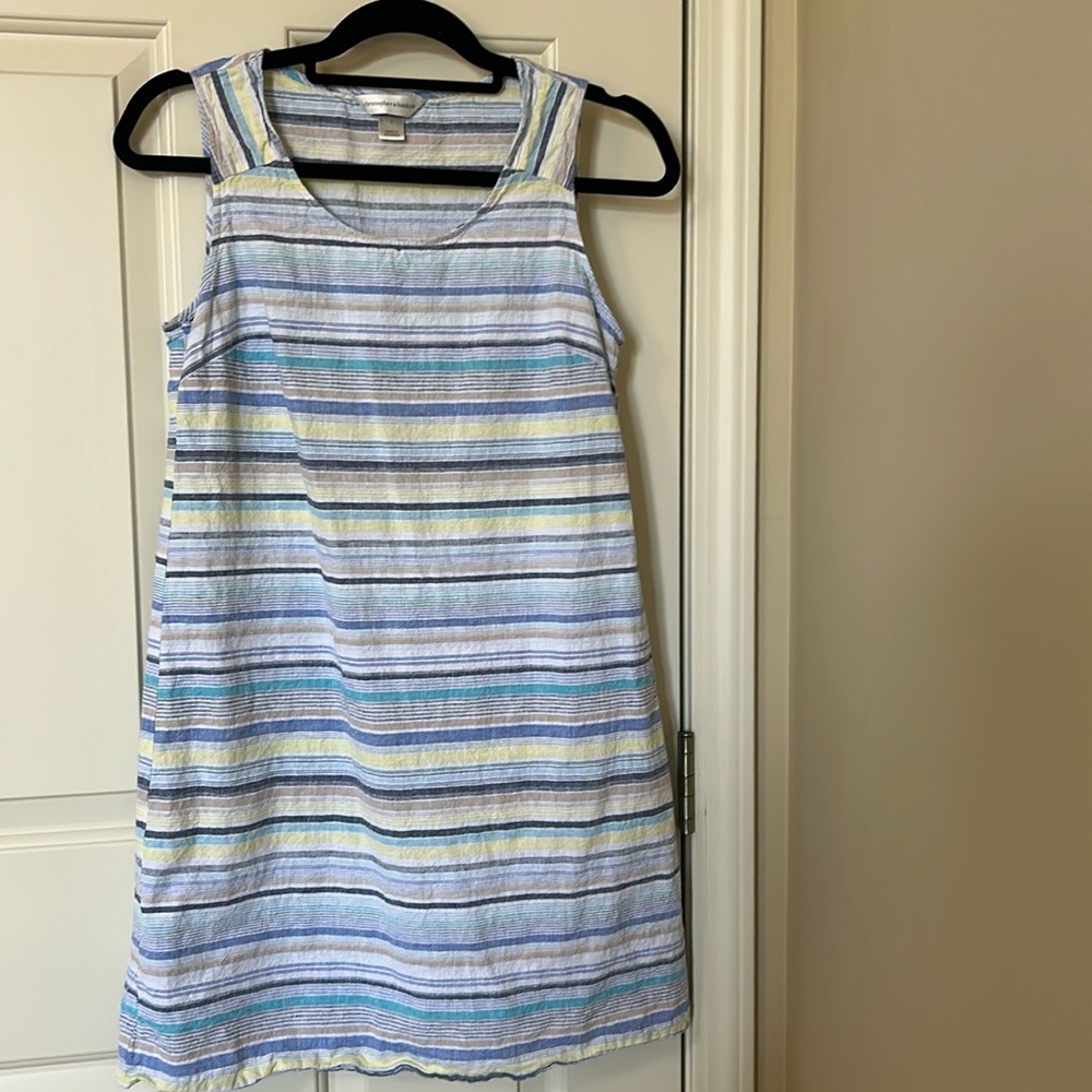 Christopher & Banks Striped Tank Dress - Blue, Aqua & Yellow